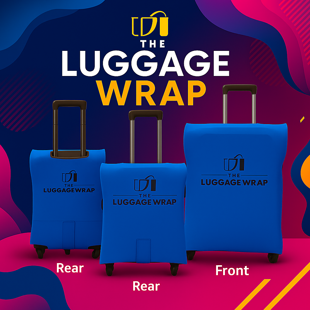 Durable Breezy Blue Water-Resistant Luggage Cover for Standard Rolling Suitcase, Secure & Sturdy Fastener, Protects Against Dirt & Damage - Perfect Suitcase Covers for Frequent Travelers