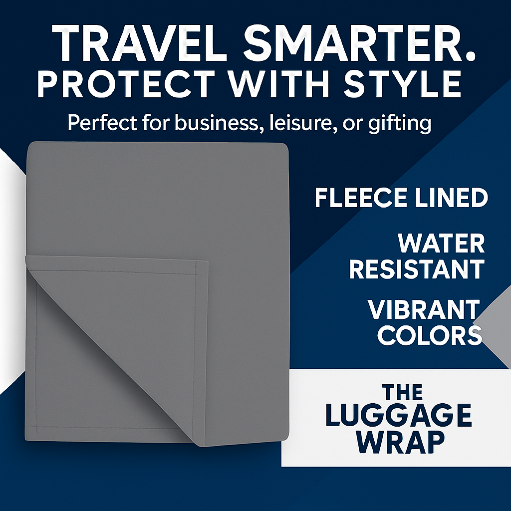 Durable, Graceful Gray Water-Resistant Luggage Cover for Standard Rolling Suitcase, Secure & Sturdy Fastener, Protects Against Dirt & Damage - Perfect Suitcase Covers for Frequent Travelers