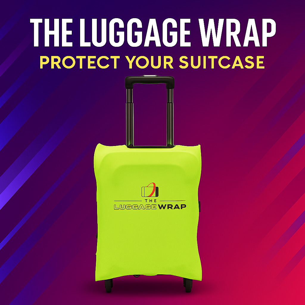 Our Lemony Lime Green Luggage Wrap - Accommodates Conventional Rolling Luggage