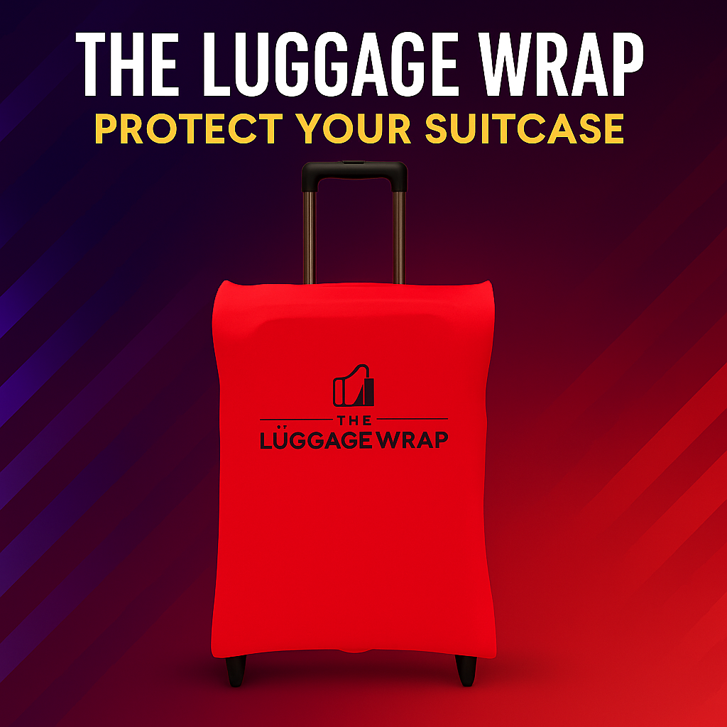 Durable, Regal Red Water-Resistant Luggage Cover for Standard Rolling Suitcase, Secure & Sturdy Fastener, Protects Against Dirt & Damage - Perfect Carry On Cover for Frequent Travelers