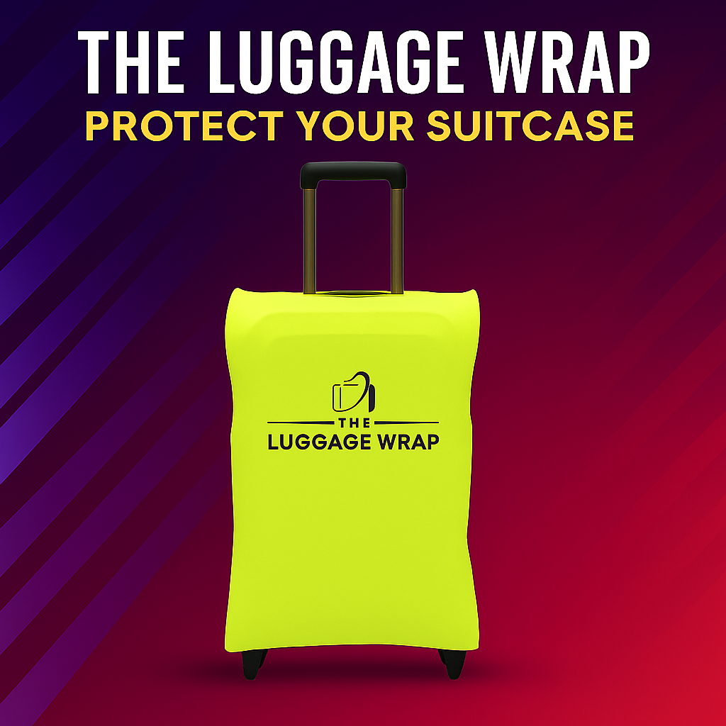 Our Lemony Lime Green Luggage Wrap - Accommodates Conventional Rolling Luggage