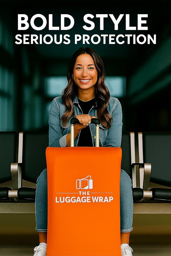 Durable, Opulent Orange Water-Resistant Luggage Cover for Standard Rolling Suitcase, Secure & Sturdy Fastener, Protects Against Dirt & Damage - Perfect Suitcase Covers for Frequent Travelers