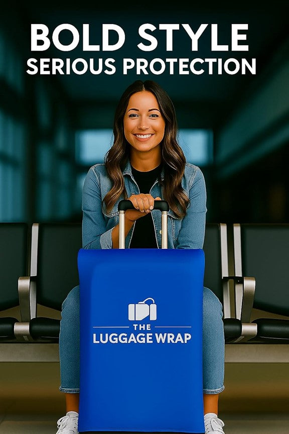 Durable Breezy Blue Water-Resistant Luggage Cover for Standard Rolling Suitcase, Secure & Sturdy Fastener, Protects Against Dirt & Damage - Perfect Suitcase Covers for Frequent Travelers