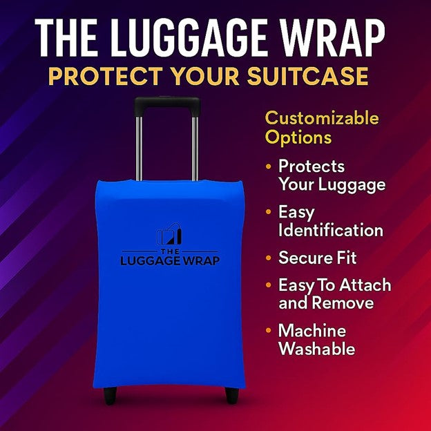Durable Breezy Blue Water-Resistant Luggage Cover for Standard Rolling Suitcase, Secure & Sturdy Fastener, Protects Against Dirt & Damage - Perfect Suitcase Covers for Frequent Travelers