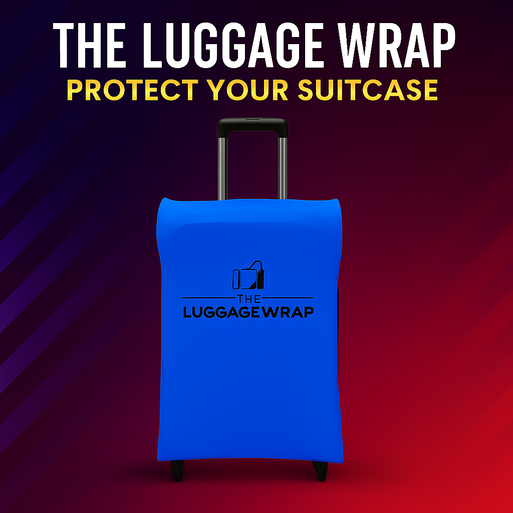 Our Breezy Blue Luggage Wrap - Accommodates Conventional Rolling Luggage