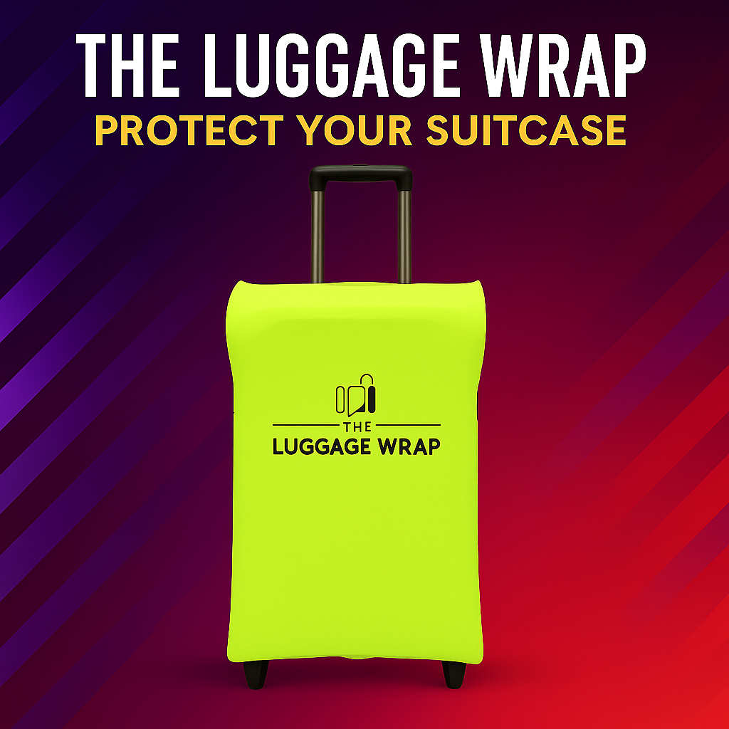 Our Lemony Lime Green Luggage Wrap - Accommodates Conventional Rolling Luggage