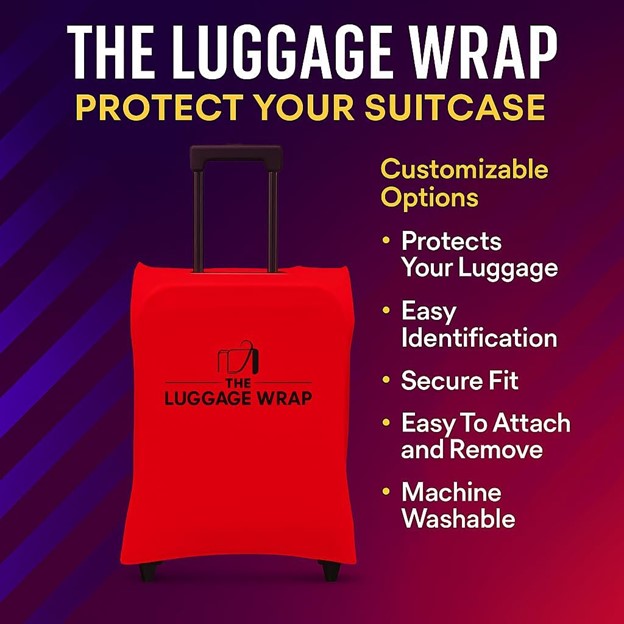Durable, Regal Red Water-Resistant Luggage Cover for Standard Rolling Suitcase, Secure & Sturdy Fastener, Protects Against Dirt & Damage - Perfect Carry On Cover for Frequent Travelers