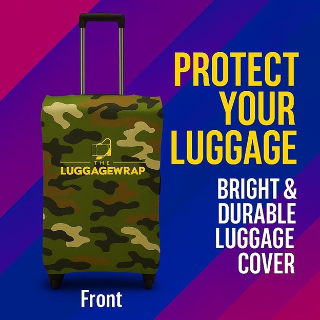 Durable Confident Camouflage Water-Resistant Luggage Cover for Standard Rolling Suitcase, Secure & Sturdy Fastener, Protects Against Dirt & Damage - Perfect Suitcase Cover for Frequent Travelers