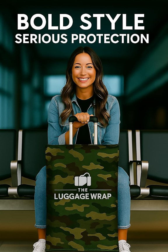 Durable Confident Camouflage Water-Resistant Luggage Cover for Standard Rolling Suitcase, Secure & Sturdy Fastener, Protects Against Dirt & Damage - Perfect Suitcase Cover for Frequent Travelers
