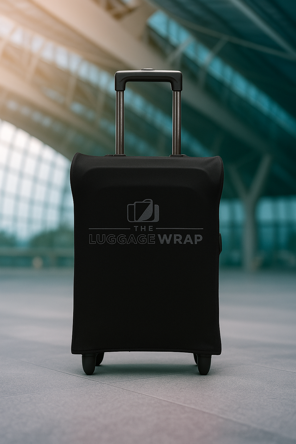Durable Classic Black Water-Resistant Luggage Cover for Standard Rolling Suitcase, Secure & Sturdy Fastener, Protects Against Dirt & Damage - Carry On Suitcase Cover for Frequent Travelers