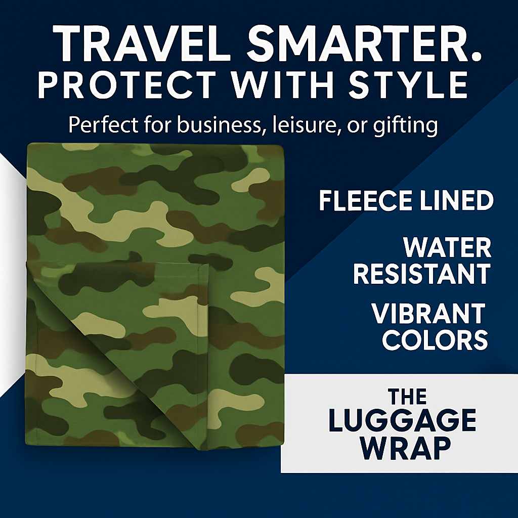 Durable Confident Camouflage Water-Resistant Luggage Cover for Standard Rolling Suitcase, Secure & Sturdy Fastener, Protects Against Dirt & Damage - Perfect Suitcase Cover for Frequent Travelers
