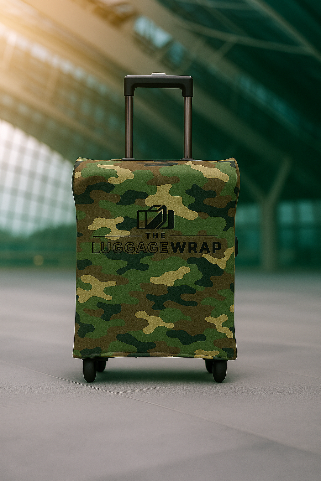 Durable Confident Camouflage Water-Resistant Luggage Cover for Standard Rolling Suitcase, Secure & Sturdy Fastener, Protects Against Dirt & Damage - Perfect Suitcase Cover for Frequent Travelers