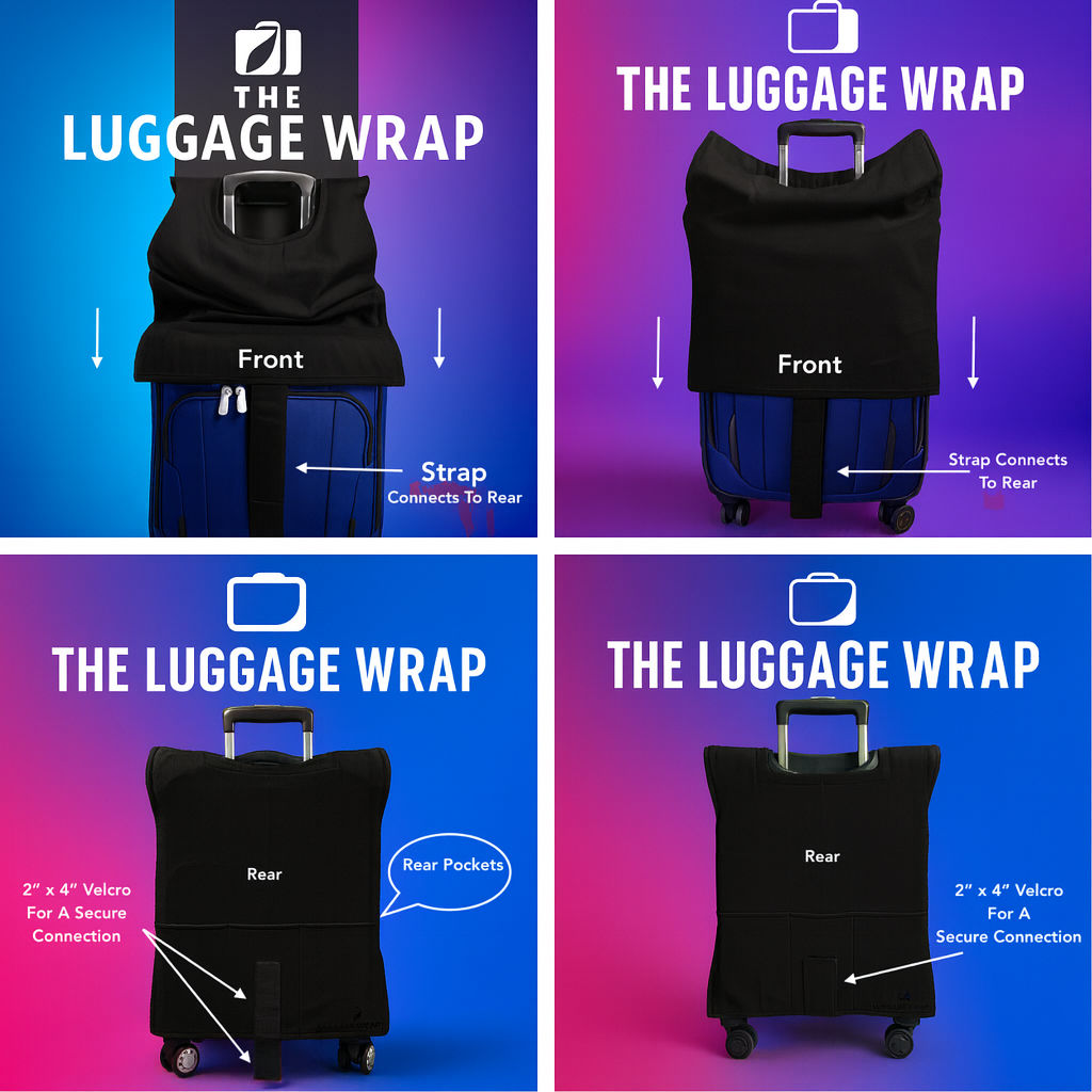 Durable Classic Black Water-Resistant Luggage Cover for Standard Rolling Suitcase, Secure & Sturdy Fastener, Protects Against Dirt & Damage - Carry On Suitcase Cover for Frequent Travelers