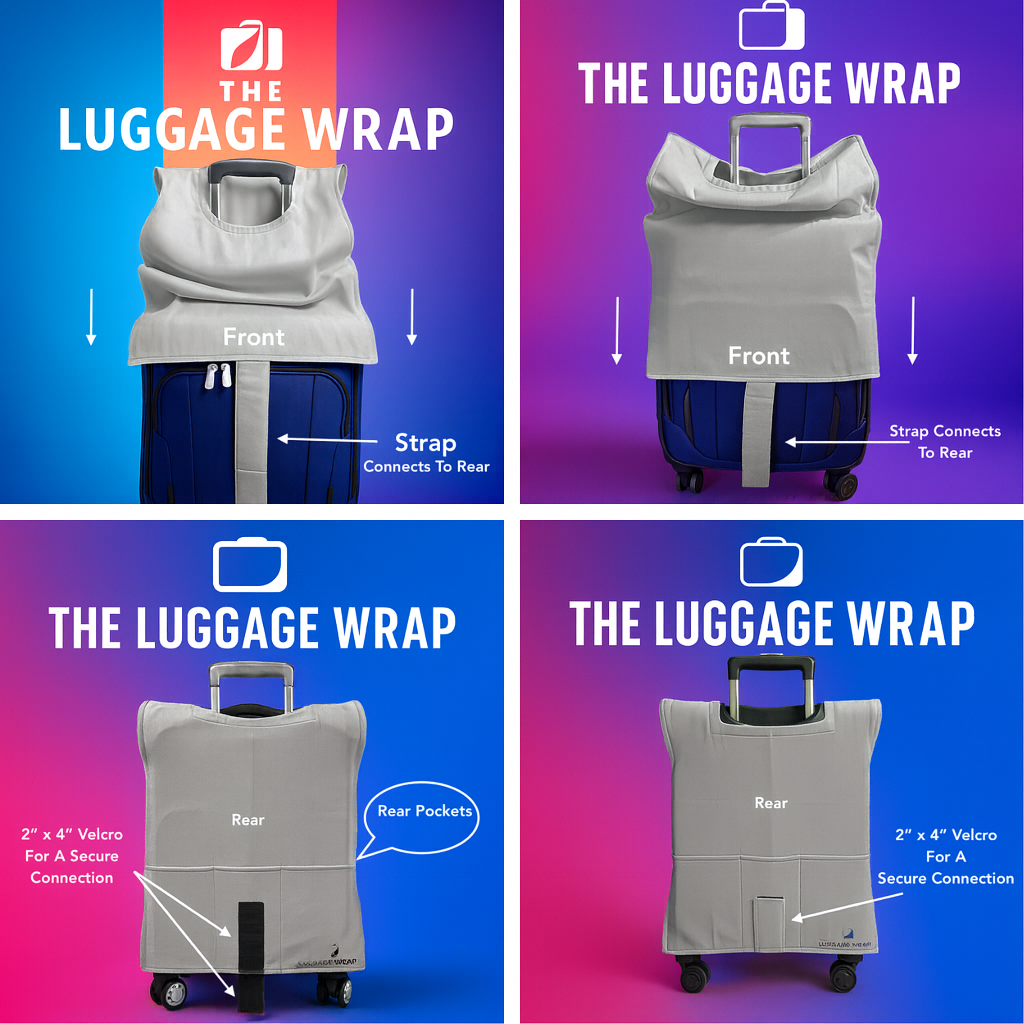 Durable, Graceful Gray Water-Resistant Luggage Cover for Standard Rolling Suitcase, Secure & Sturdy Fastener, Protects Against Dirt & Damage - Perfect Suitcase Covers for Frequent Travelers