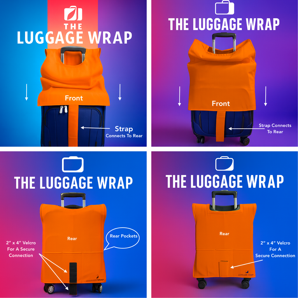 Durable, Opulent Orange Water-Resistant Luggage Cover for Standard Rolling Suitcase, Secure & Sturdy Fastener, Protects Against Dirt & Damage - Perfect Suitcase Covers for Frequent Travelers