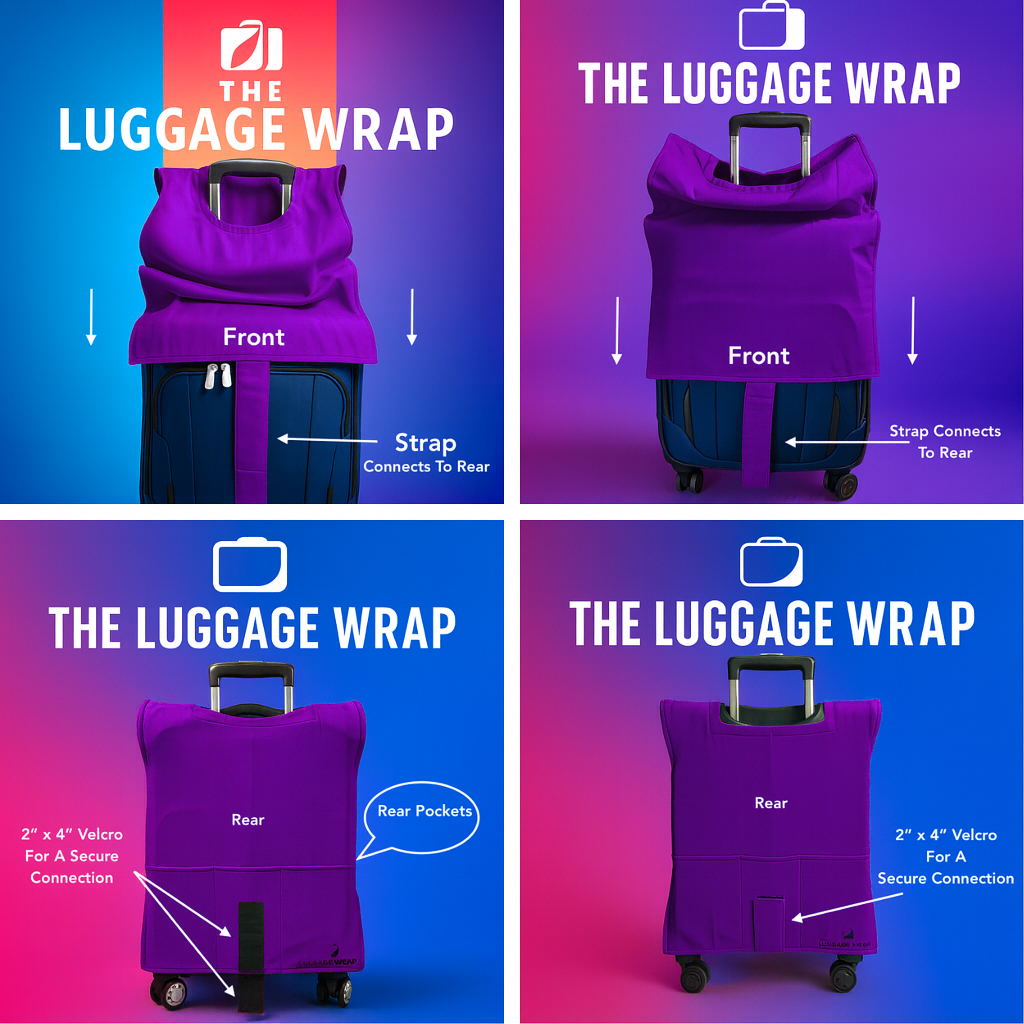 Our Purposeful Purple Luggage Wrap - Accommodates Conventional Rolling Luggage
