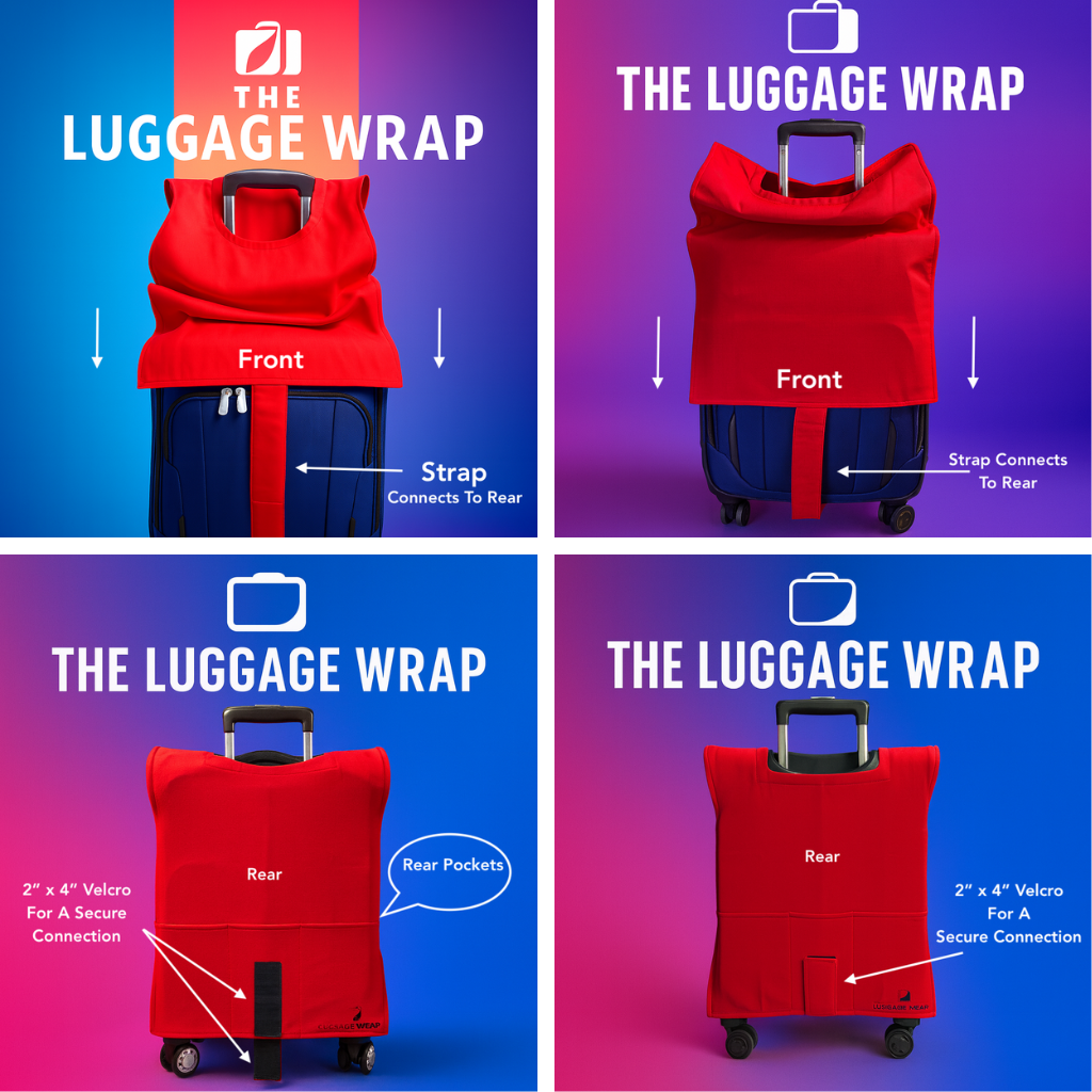 Durable, Regal Red Water-Resistant Luggage Cover for Standard Rolling Suitcase, Secure & Sturdy Fastener, Protects Against Dirt & Damage - Perfect Carry On Cover for Frequent Travelers