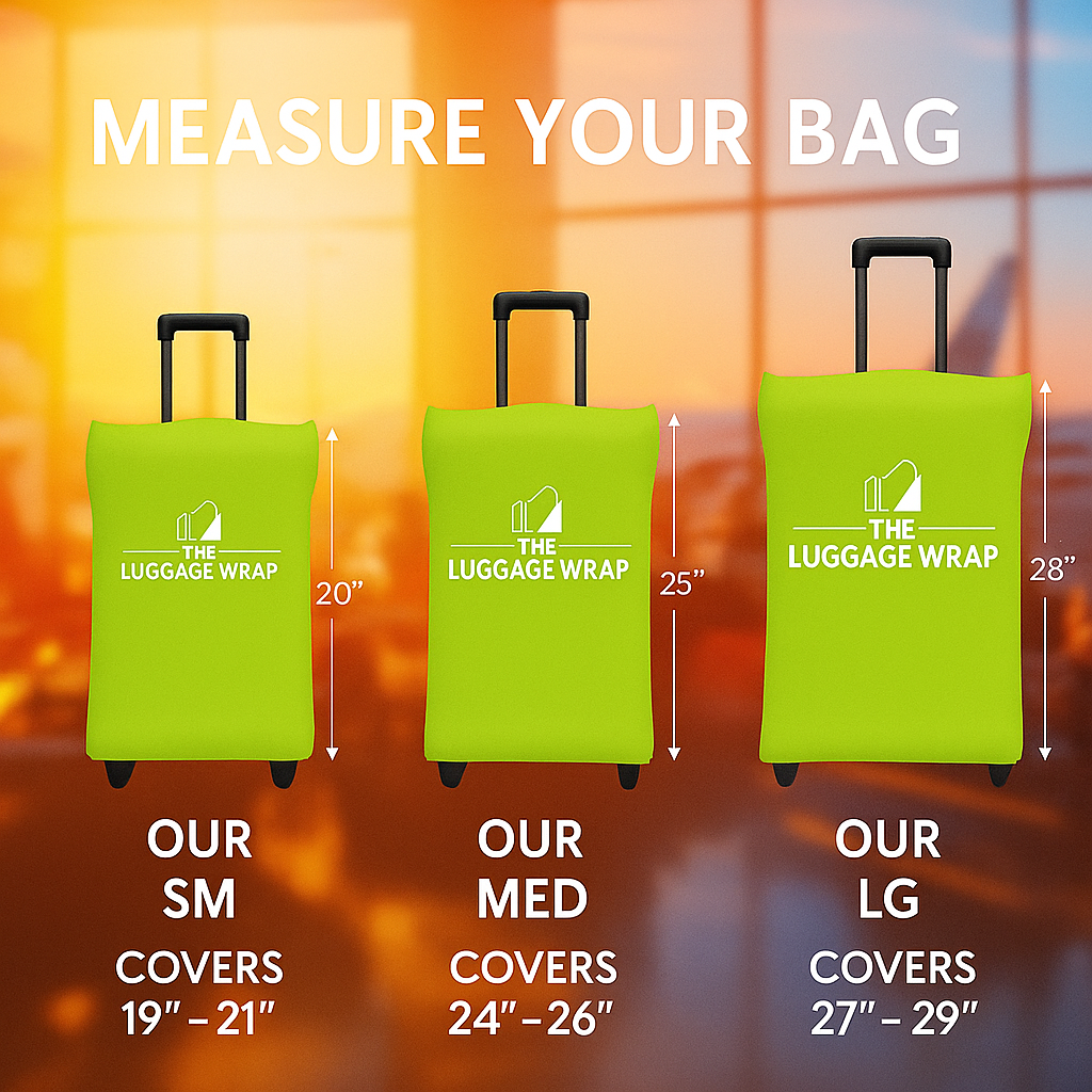 Our Lemony Lime Green Luggage Wrap - Accommodates Conventional Rolling Luggage