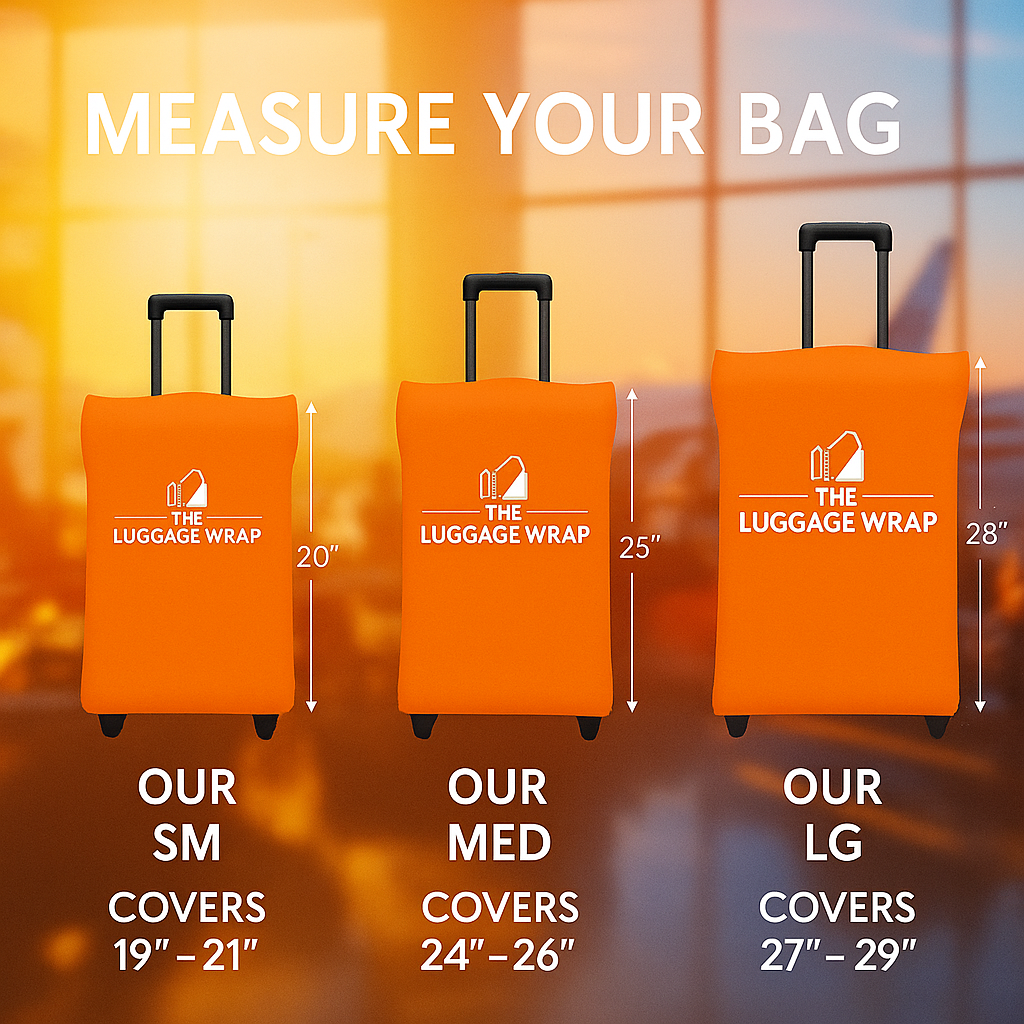 Our Opulent Orange Luggage Wrap - Accommodates Conventional Rolling Luggage