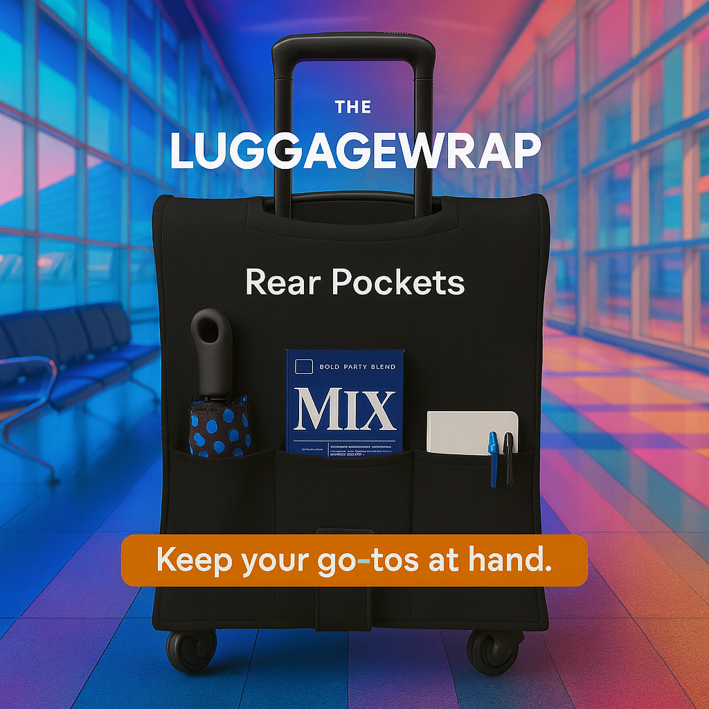 Our Classic Black Luggage Wrap - Accommodates Conventional Rolling Luggage
