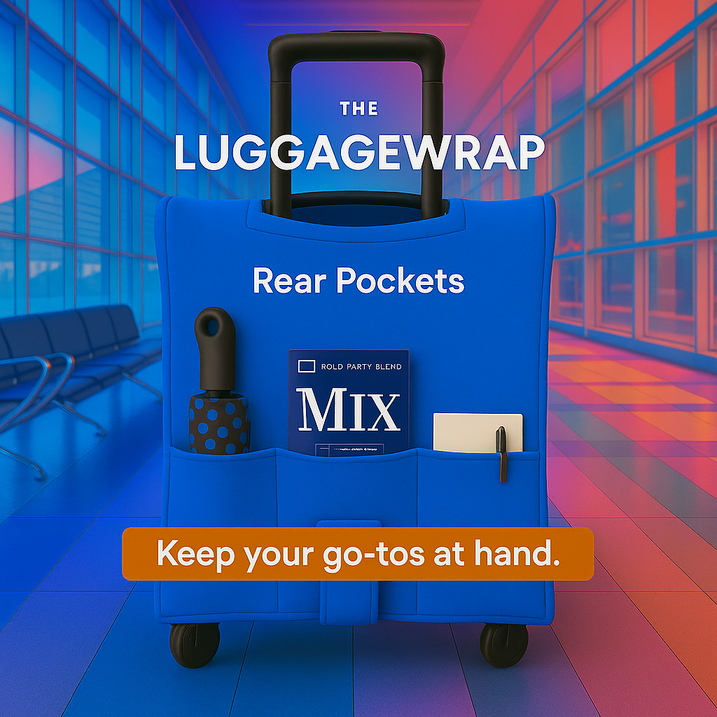 Our Breezy Blue Luggage Wrap - Accommodates Conventional Rolling Luggage