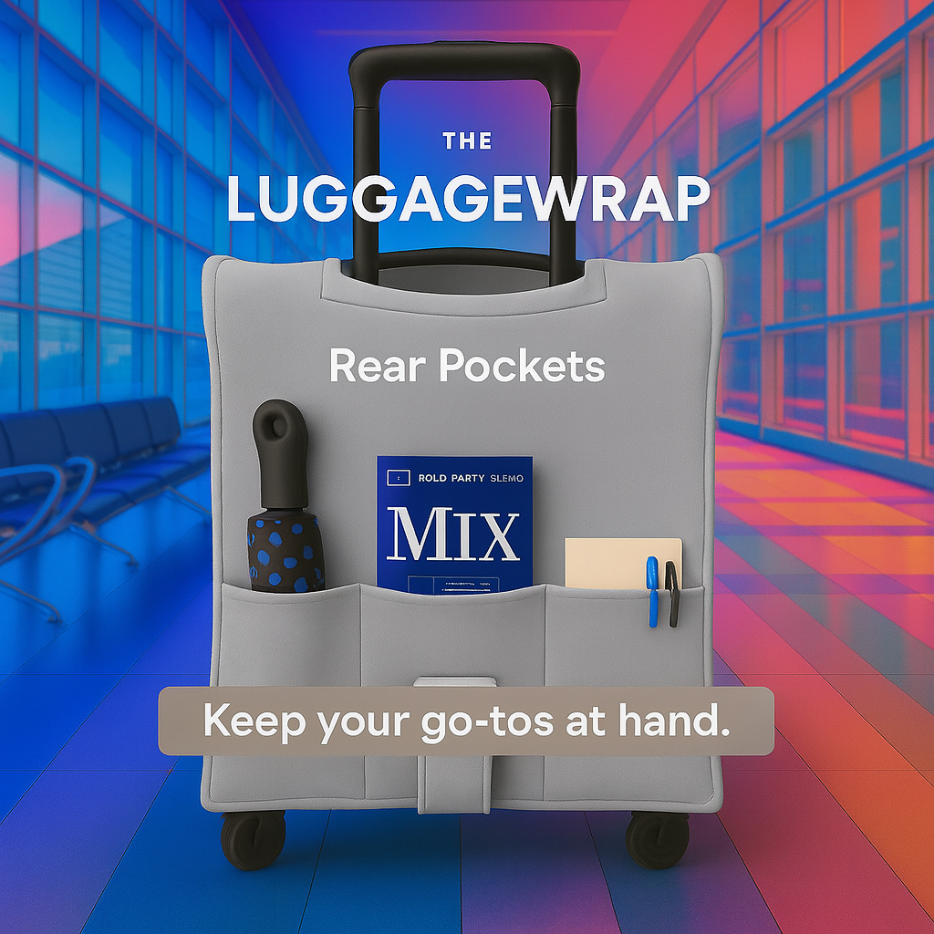 Our Graceful Gray Luggage Wrap - Accommodates Conventional Rolling Luggage