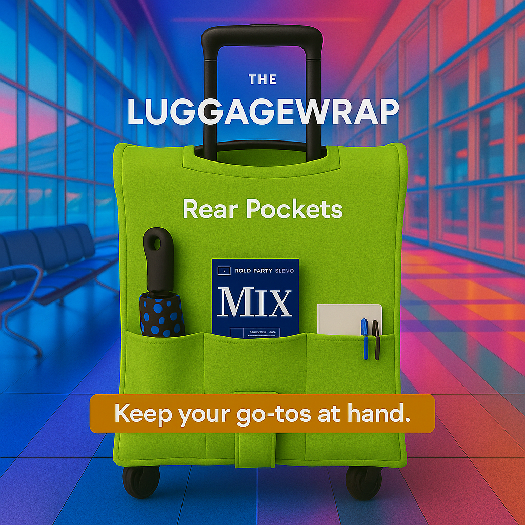 Our Lemony Lime Green Luggage Wrap - Accommodates Conventional Rolling Luggage