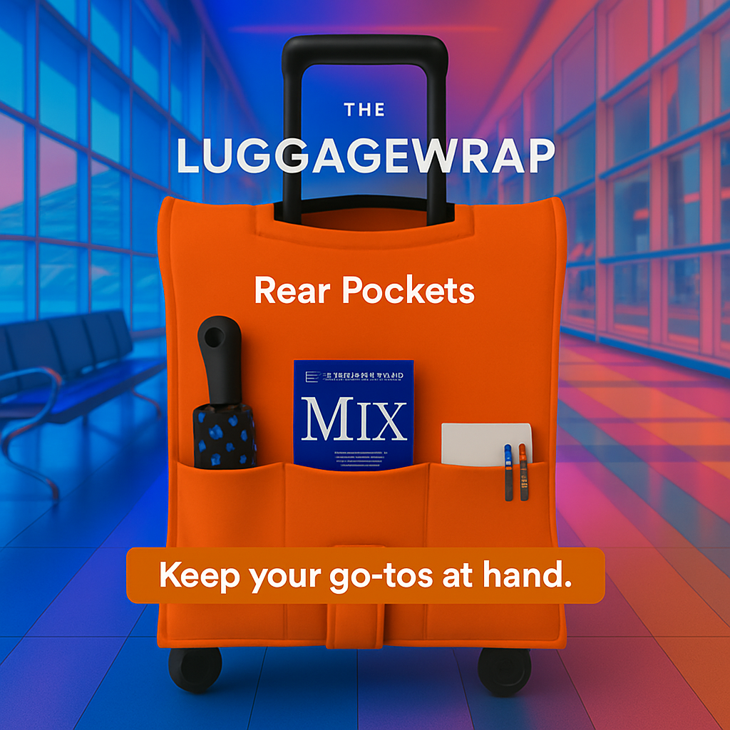Our Opulent Orange Luggage Wrap - Accommodates Conventional Rolling Luggage