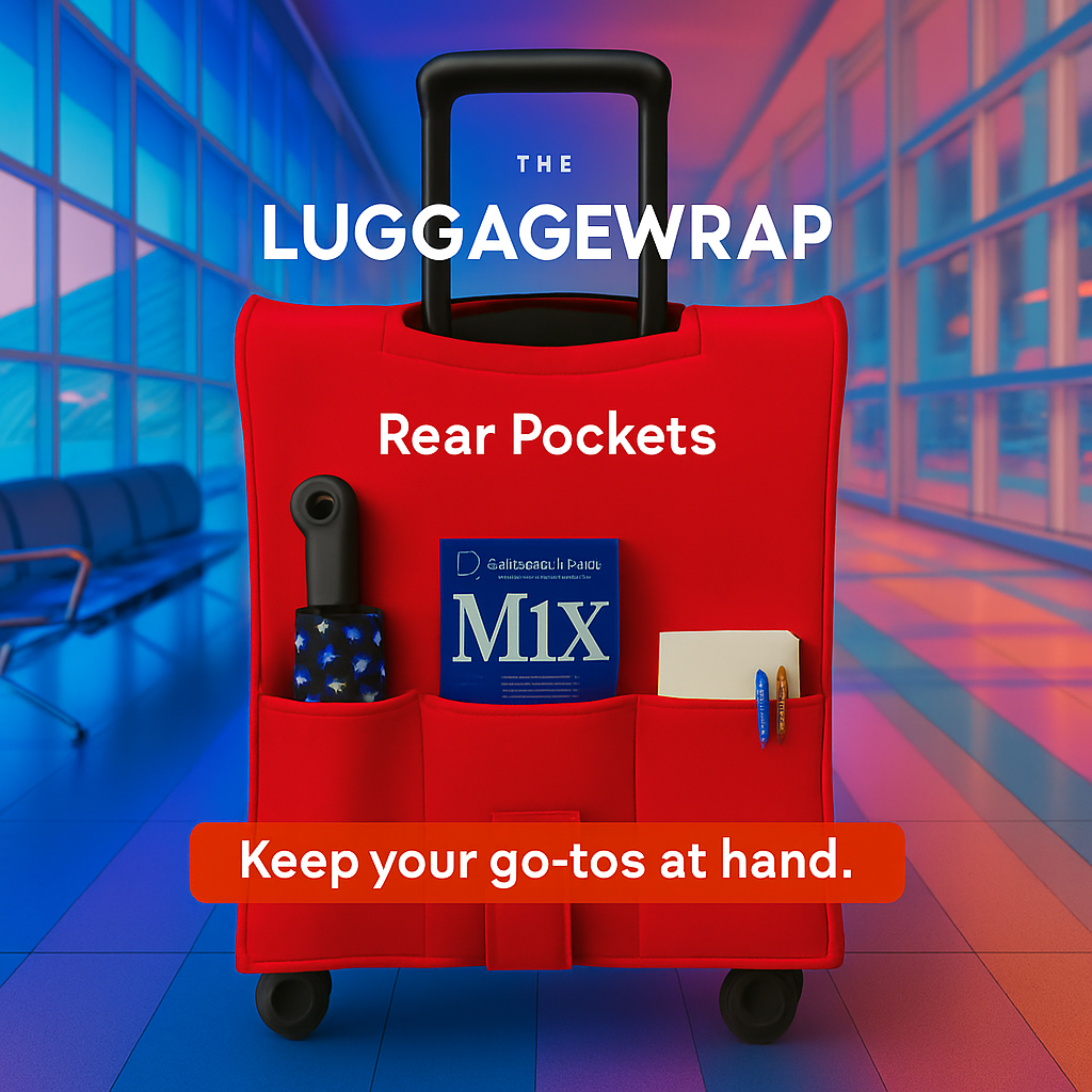 Our Regal Red Luggage Wrap - Accommodates Conventional Rolling Luggage