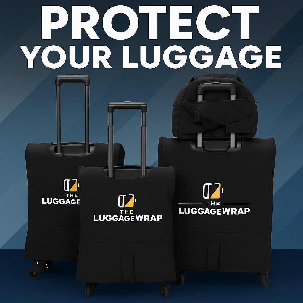 Our Classic Black Luggage Wrap - Accommodates Conventional Rolling Luggage