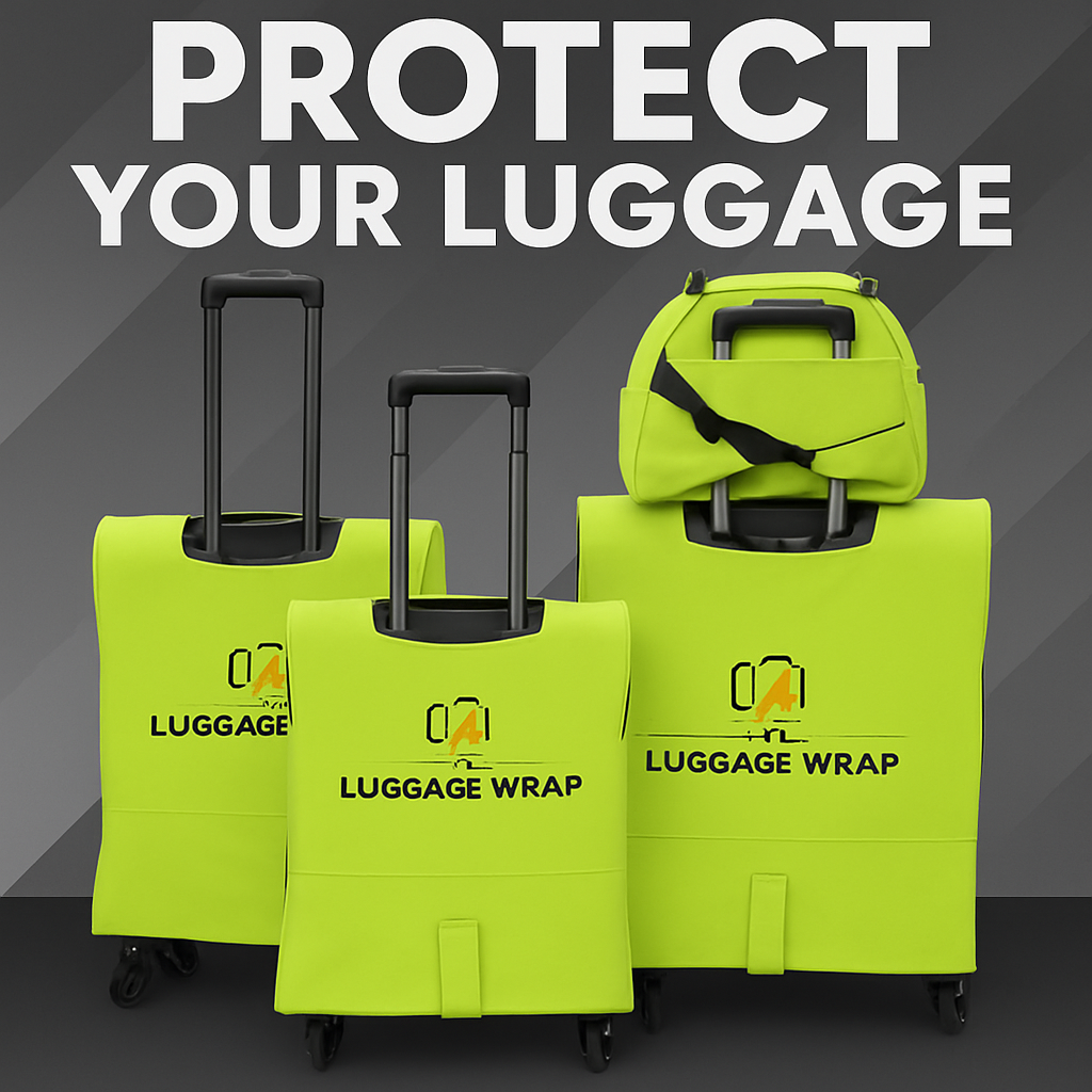 Our Lemony Lime Green Luggage Wrap - Accommodates Conventional Rolling Luggage