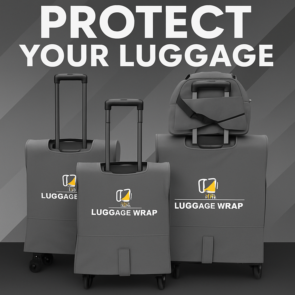Our Graceful Gray Luggage Wrap - Accommodates Conventional Rolling Luggage