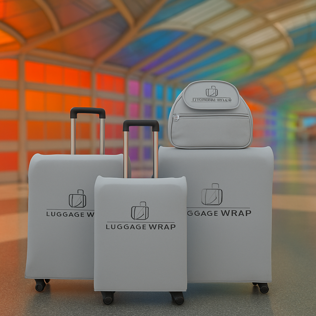 Our Graceful Gray Luggage Wrap - Accommodates Conventional Rolling Luggage