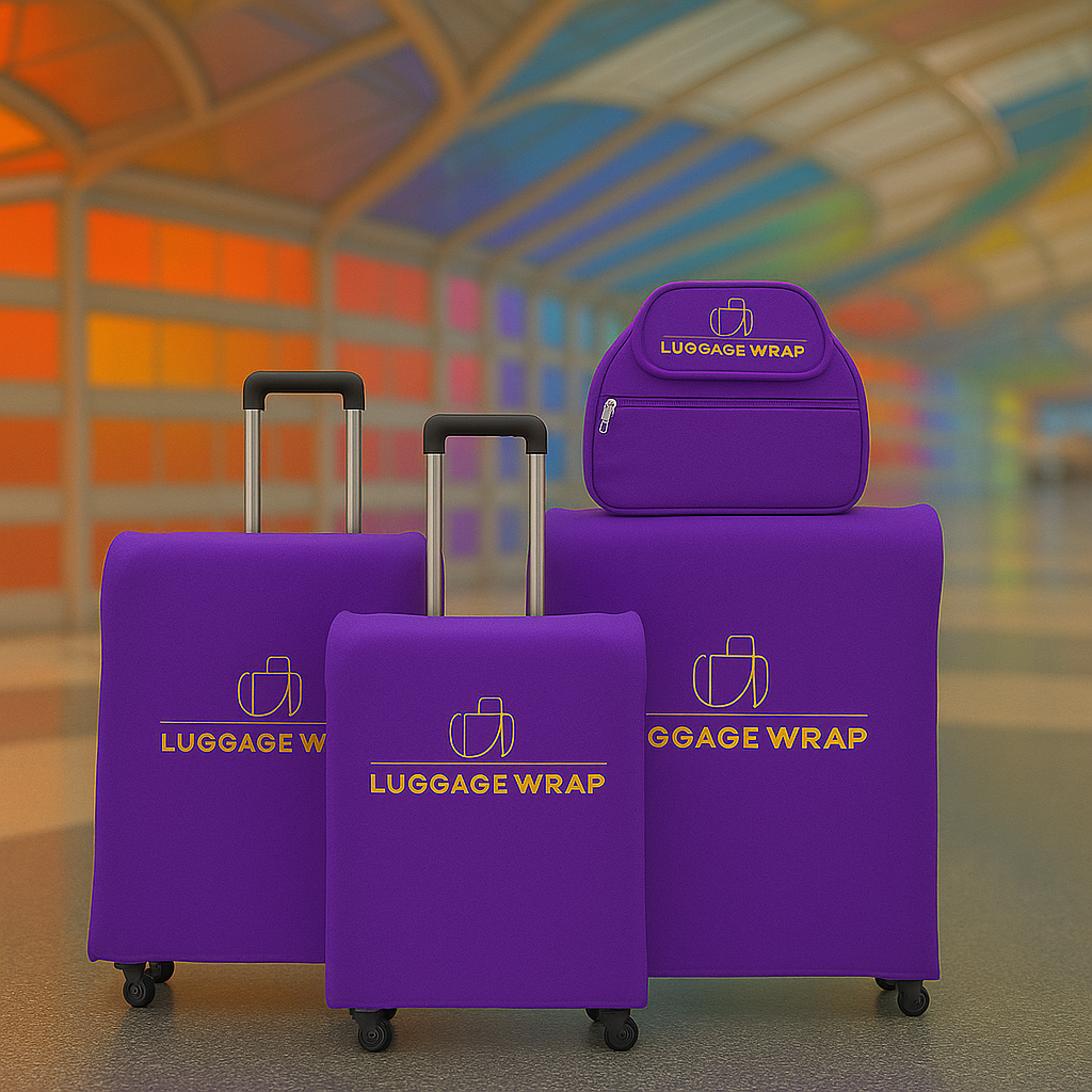 Our Purposeful Purple Luggage Wrap - Accommodates Conventional Rolling Luggage