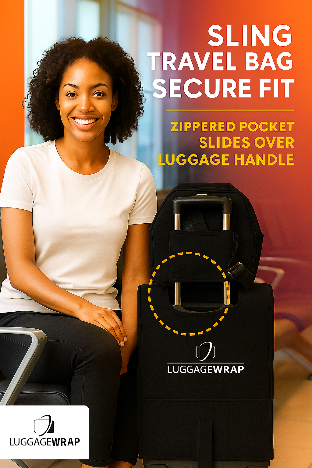 Our Classic Black Luggage Wrap - Accommodates Conventional Rolling Luggage