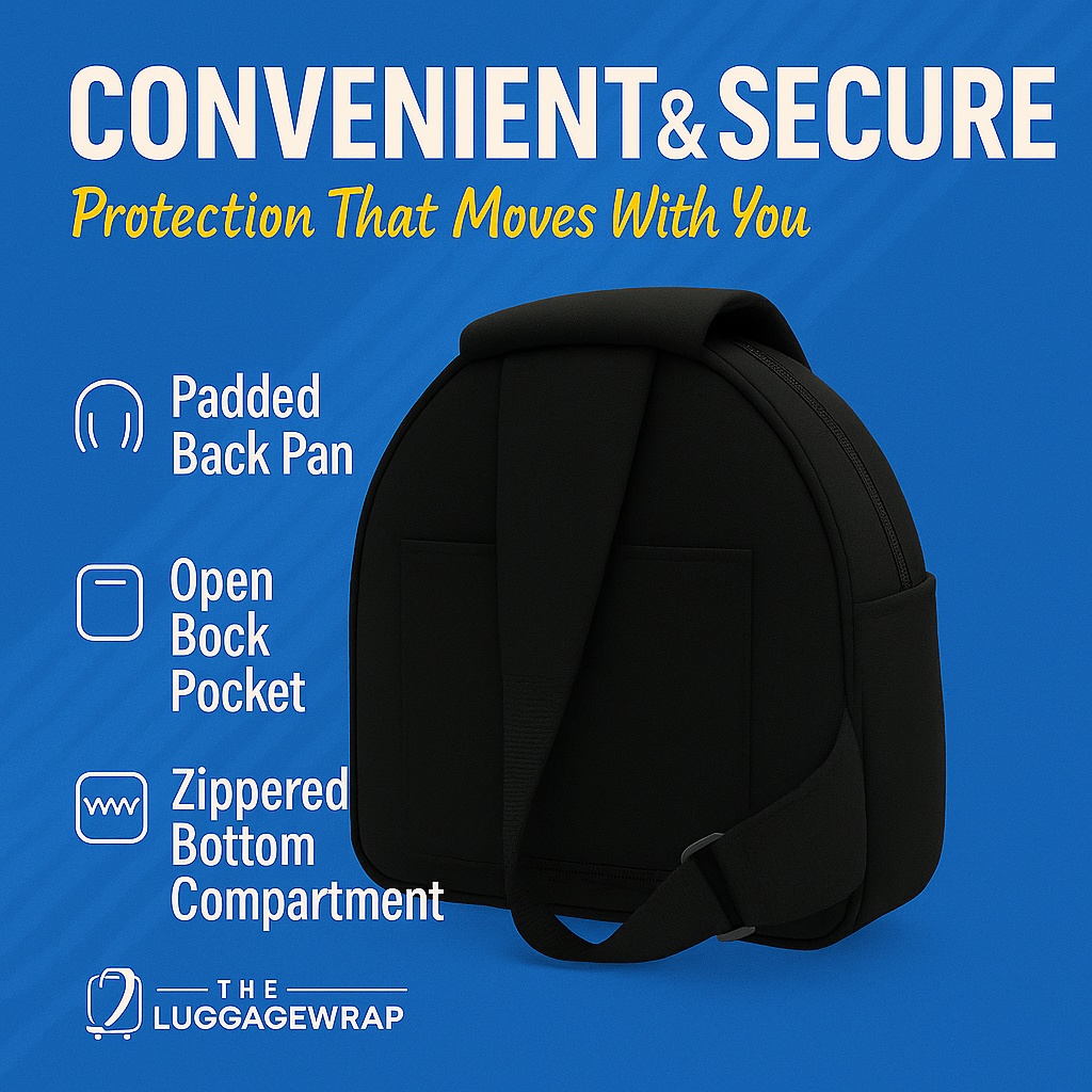 Our Classic Black Luggage Wrap - Accommodates Conventional Rolling Luggage