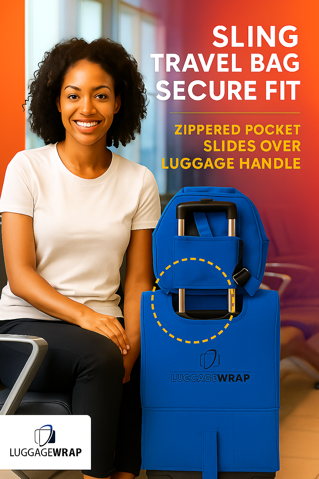 Our Breezy Blue Luggage Wrap - Accommodates Conventional Rolling Luggage