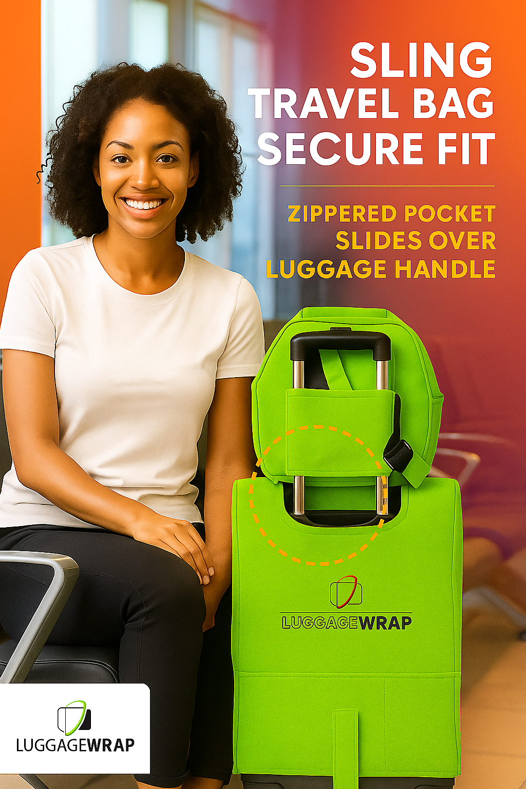 Our Lemony Lime Green Luggage Wrap - Accommodates Conventional Rolling Luggage