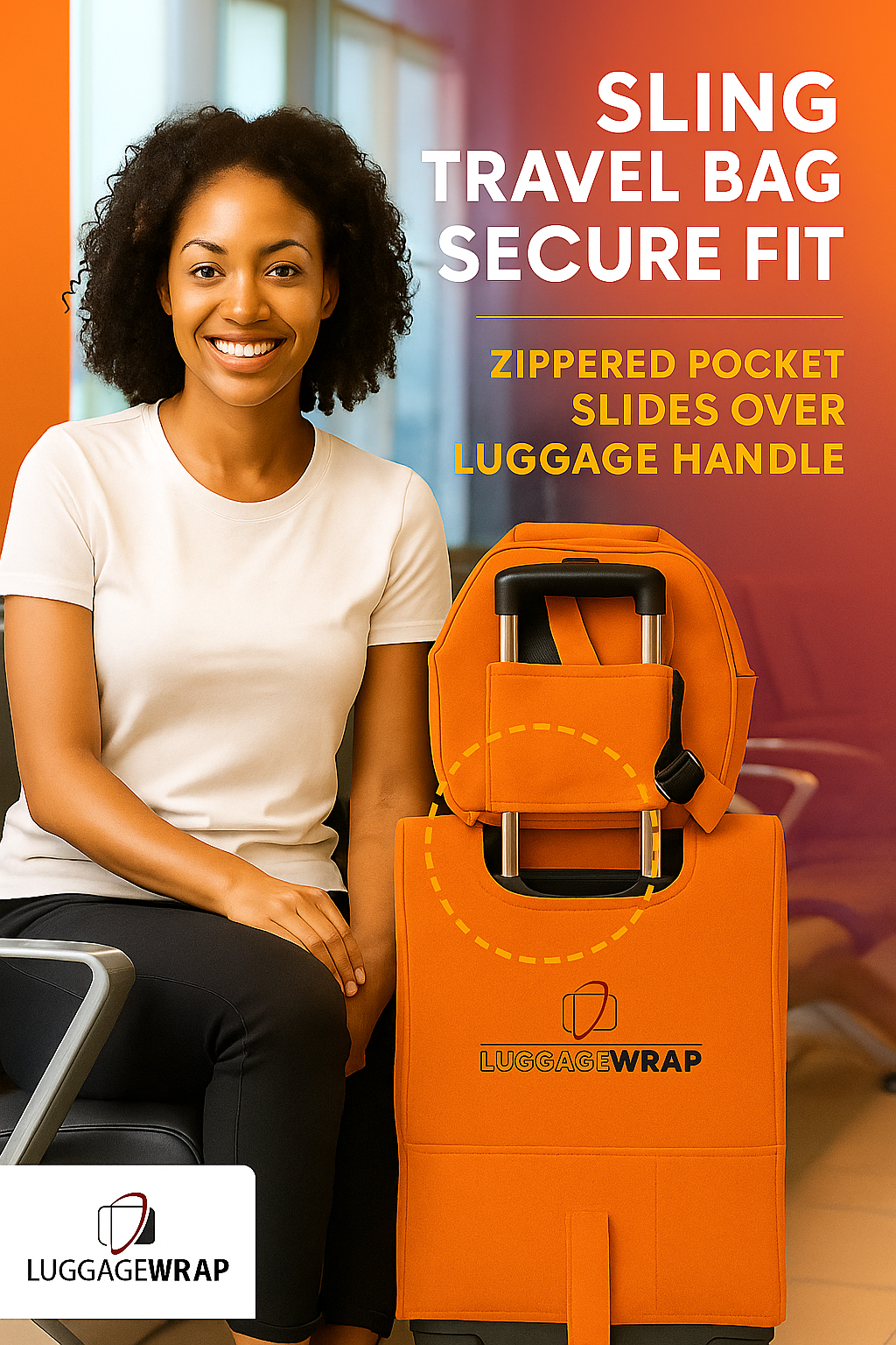 Our Opulent Orange Luggage Wrap - Accommodates Conventional Rolling Luggage