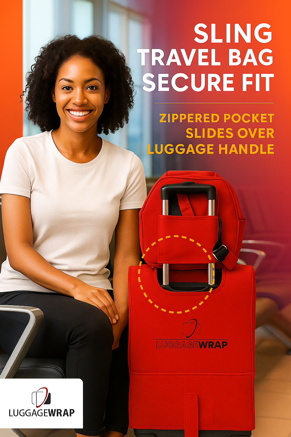 Our Regal Red Luggage Wrap - Accommodates Conventional Rolling Luggage