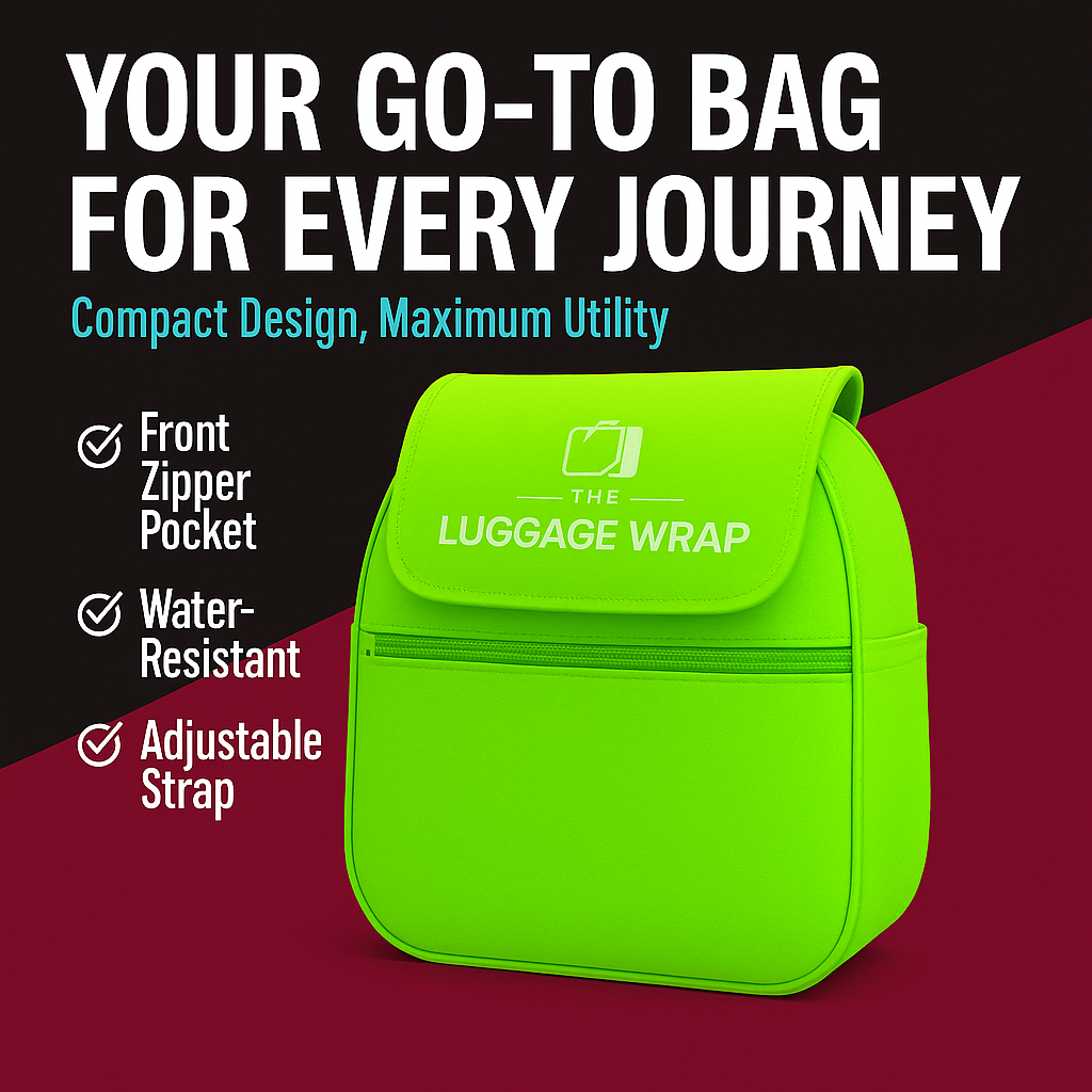 Our Lemony Lime Green Luggage Wrap - Accommodates Conventional Rolling Luggage