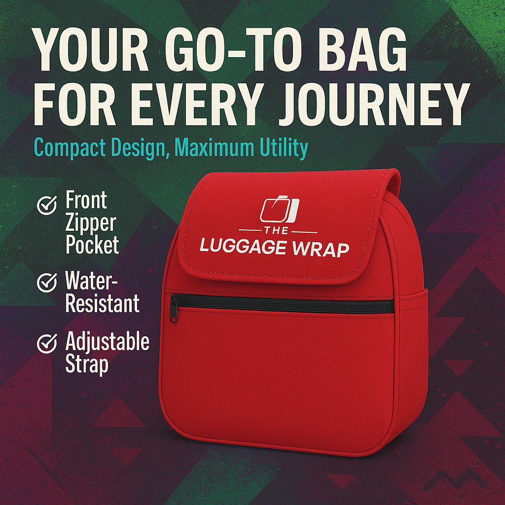 Our Regal Red Luggage Wrap - Accommodates Conventional Rolling Luggage