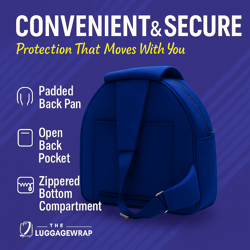 Our Breezy Blue Luggage Wrap - Accommodates Conventional Rolling Luggage
