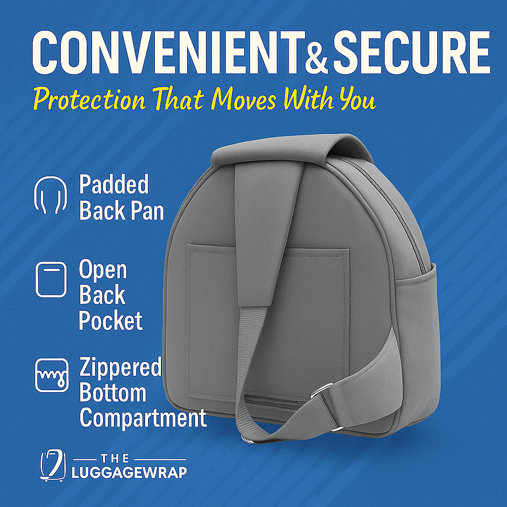 Our Graceful Gray Luggage Wrap - Accommodates Conventional Rolling Luggage