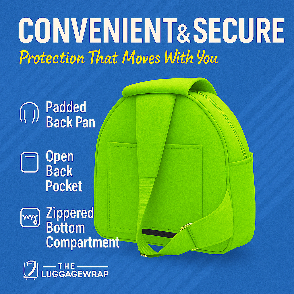 Our Lemony Lime Green Luggage Wrap - Accommodates Conventional Rolling Luggage