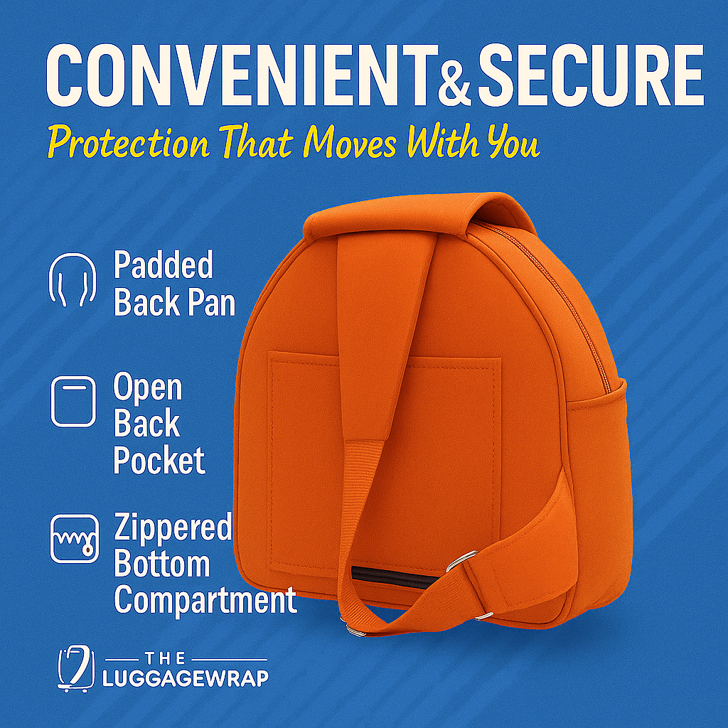 Our Opulent Orange Luggage Wrap - Accommodates Conventional Rolling Luggage
