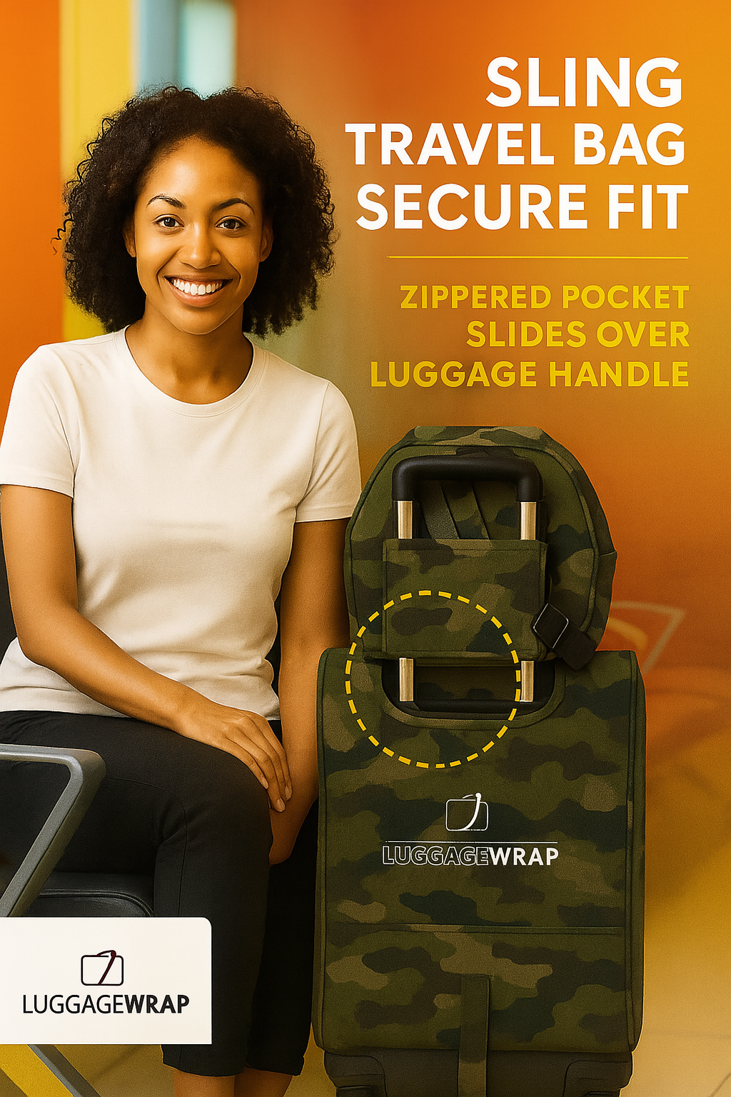 Our Confident Camouflage Luggage Wrap - Accommodates Conventional Rolling Luggage