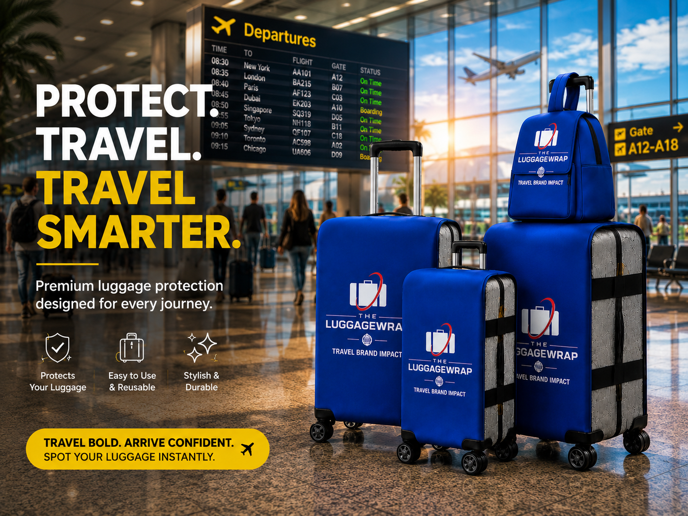 Housse de bagage pour valise enregistrée à la récupération des bagages à l'aéroport