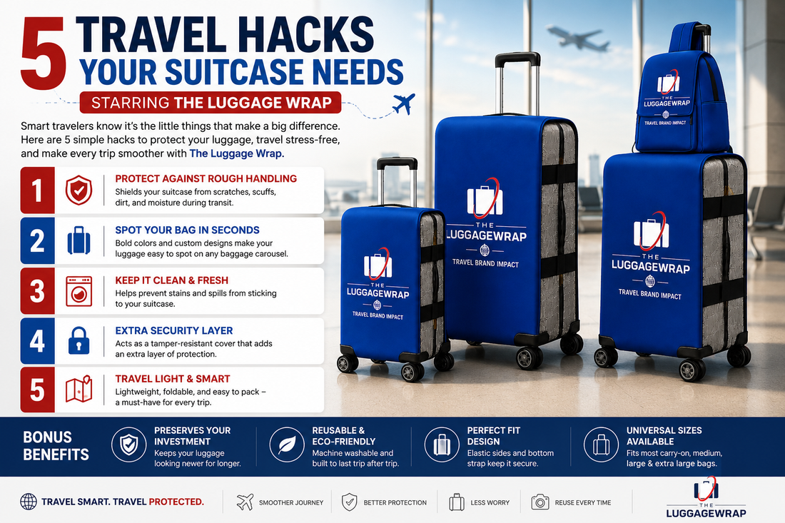 5 Travel Hacks Your Suitcase Needs (Starring The Luggage Wrap)