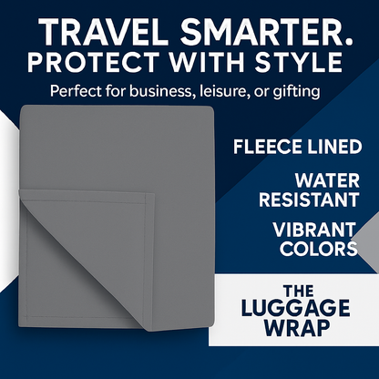 Durable, Graceful Gray Water-Resistant Luggage Cover for Standard Rolling Suitcase, Secure & Sturdy Fastener, Protects Against Dirt & Damage - Perfect Suitcase Covers for Frequent Travelers
